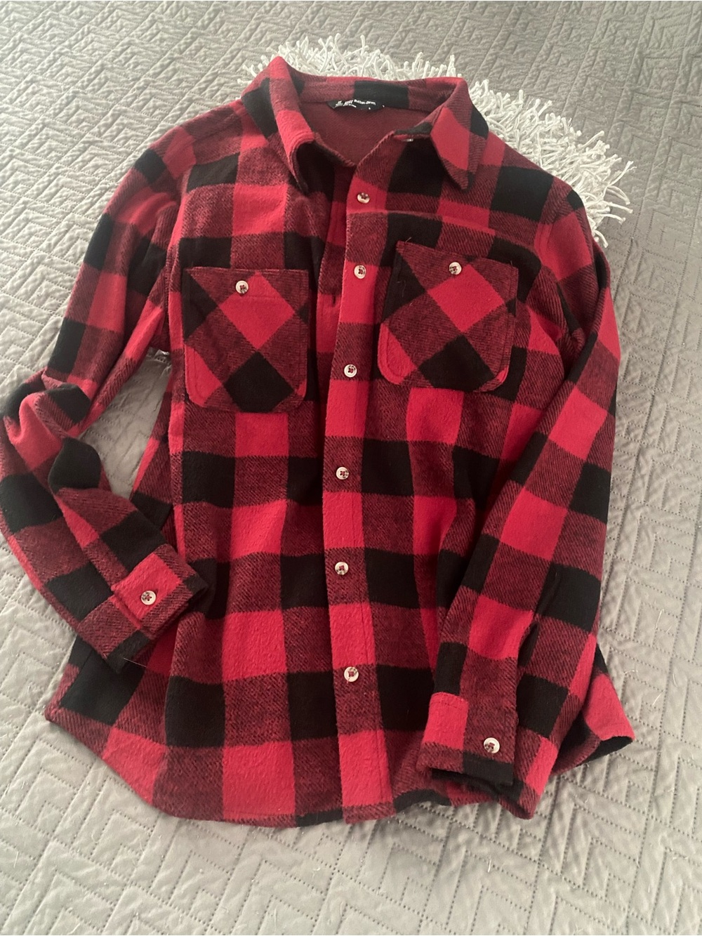 Red & Black Buffalo Plaid Button-Up Shirt